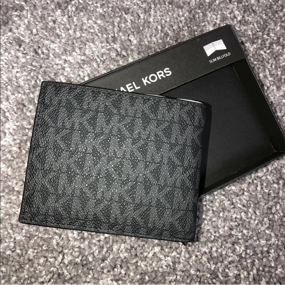 Michael Kors Andy Slim Billfold Bi Fold Card Leather Mens Card Wallet Black - Picture 3 of 7